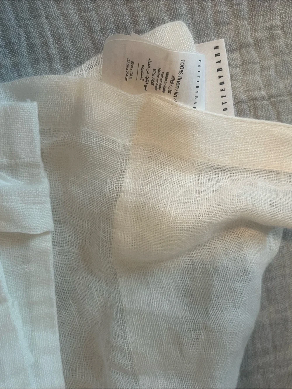 Pottery Barn airy linen